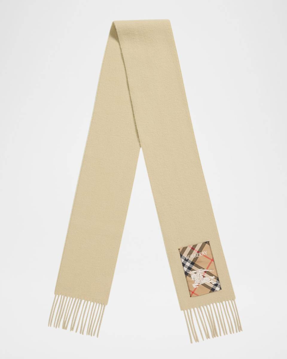 Cashmere Scarf W/ Logo Patch